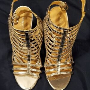 Christian Siriano Silver Strappy Heels